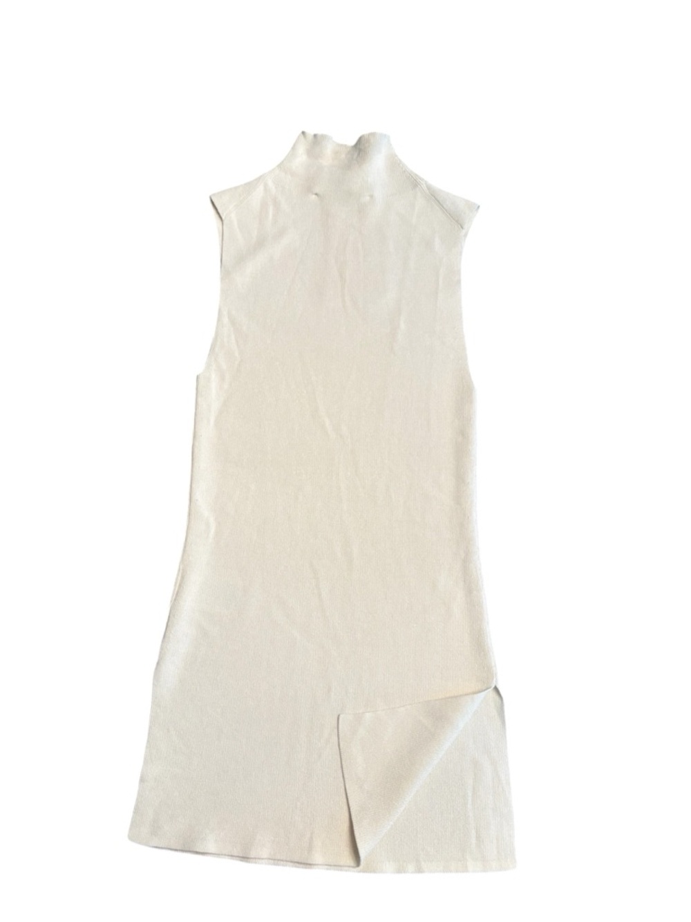 Everlane women’s The Viscose Mock Neck Top fine ribbed Light Beige Size XS NWT - Picture 6 of 9